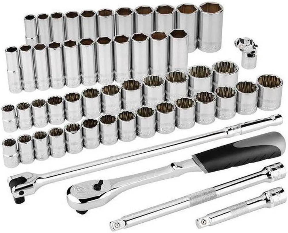 54 PIECE 1/2IN DRIVE SAE/METRIC MASTER SOCKET AND ACCESSORY SET