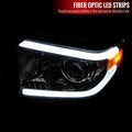 OE RETROFIT PROJECTOR HEADLIGHTS WITH LED BAR CHROME HOUSING AND CLEAR LENS