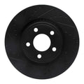 R1 20-21 Lincoln Aviator Front Left Drilled Black Brake Rotor