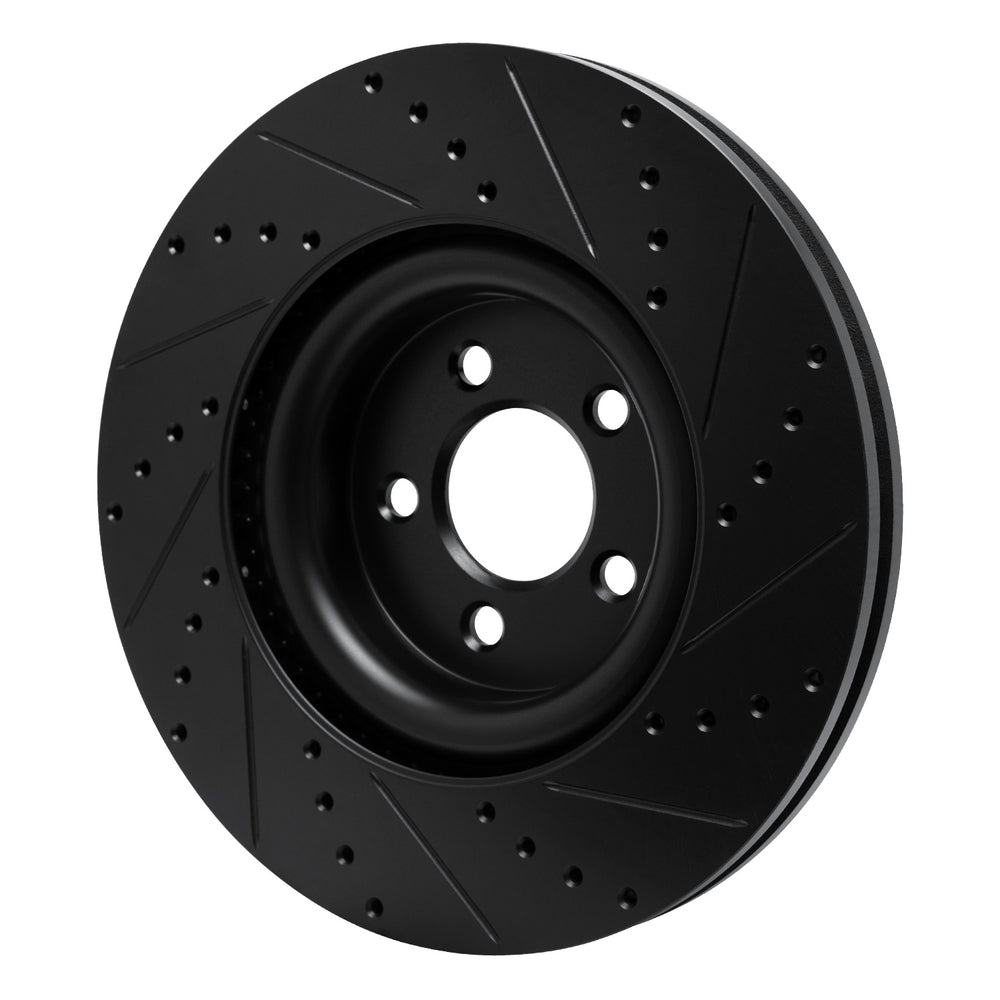 R1 20-21 Lincoln Aviator Front Left Drilled Black Brake Rotor
