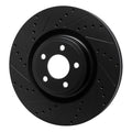 R1 20-21 Lincoln Aviator Front Left Drilled Black Brake Rotor