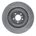 R1 10-14 BMW X5 Rear Left Drilled & Slotted Silver Brake Rotor
