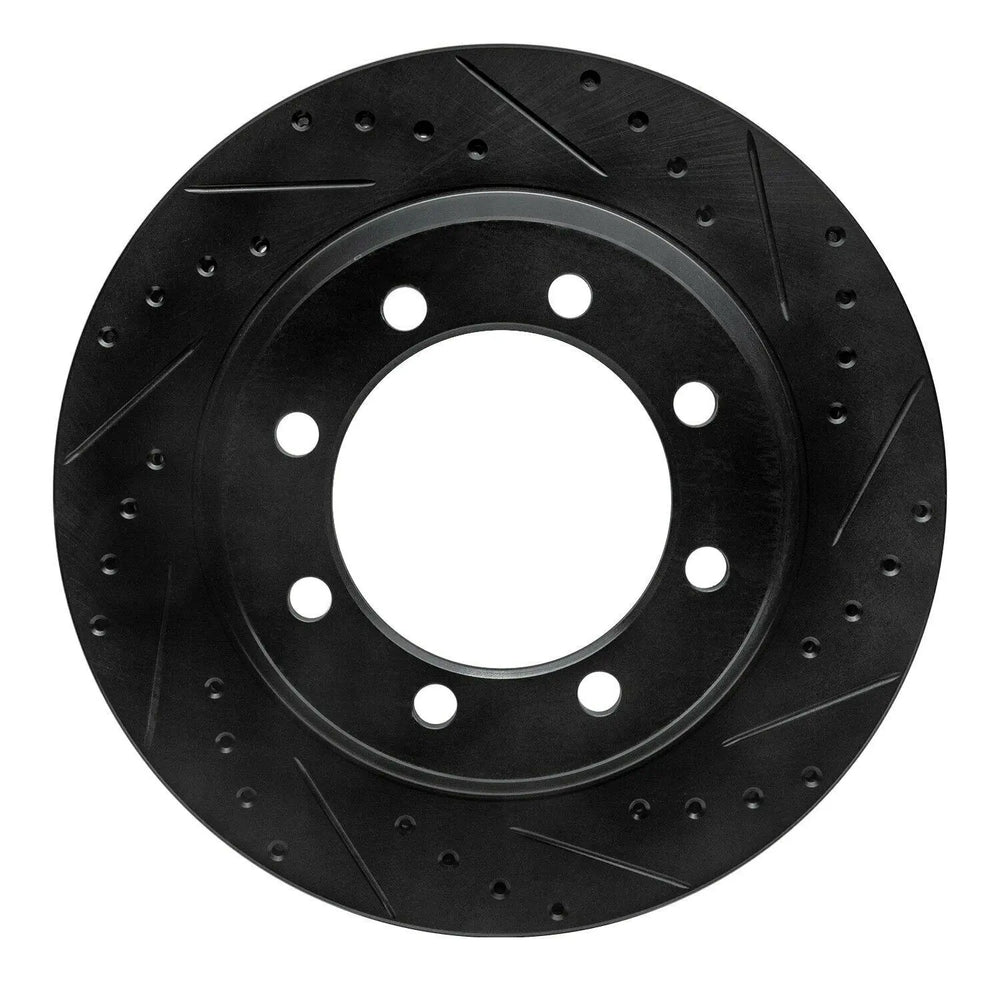 R1 76-96 Chevrolet C3500 Front Right Drilled Black Brake Rotor