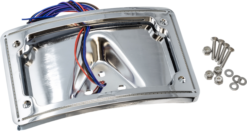 Letric Lighting 12-16 Dyna Switchbach Perfect Plate Light Chrome Curved License Plate Frame