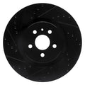 R1 15-21 Ford Edge Front Left Drilled & Slotted Black Brake Rotor