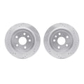 R1 08-19 Cadillac CTS Rear Drilled & Slotted Silver Brake Rotor Set