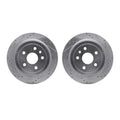 R1 08-19 Cadillac CTS Rear Drilled & Slotted Silver Brake Rotor Set