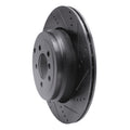 R1 10-12 Land Rover Range Rover Rear Right Drilled & Slotted Black Brake Rotor