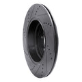 R1 10-12 Land Rover Range Rover Rear Right Drilled & Slotted Black Brake Rotor
