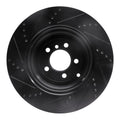 R1 10-12 Land Rover Range Rover Rear Right Drilled & Slotted Black Brake Rotor