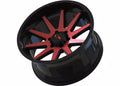 ION TYPE 143 GLOSS BLACK RED MACHINED 17X9 5-127 -12MM 71.5MM