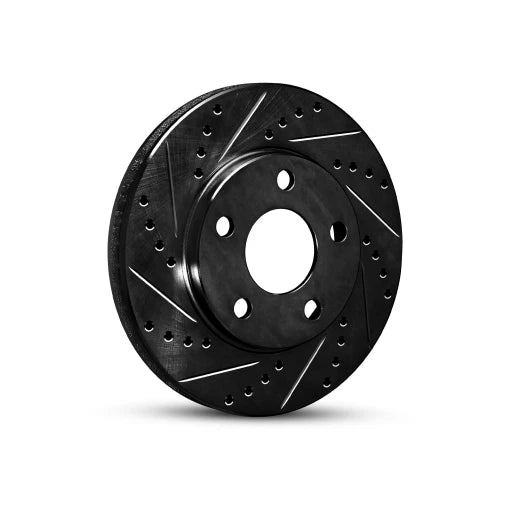 R1 88-96 Chevrolet C2500 Front Left Drilled & Slotted Black Brake Rotor