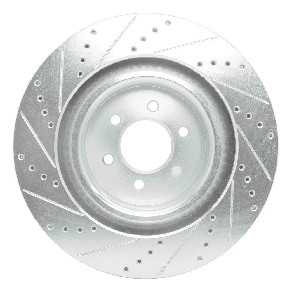 R1 Concepts Brake Rotor Drilled and Slotted Silver Fits Dodge Viper