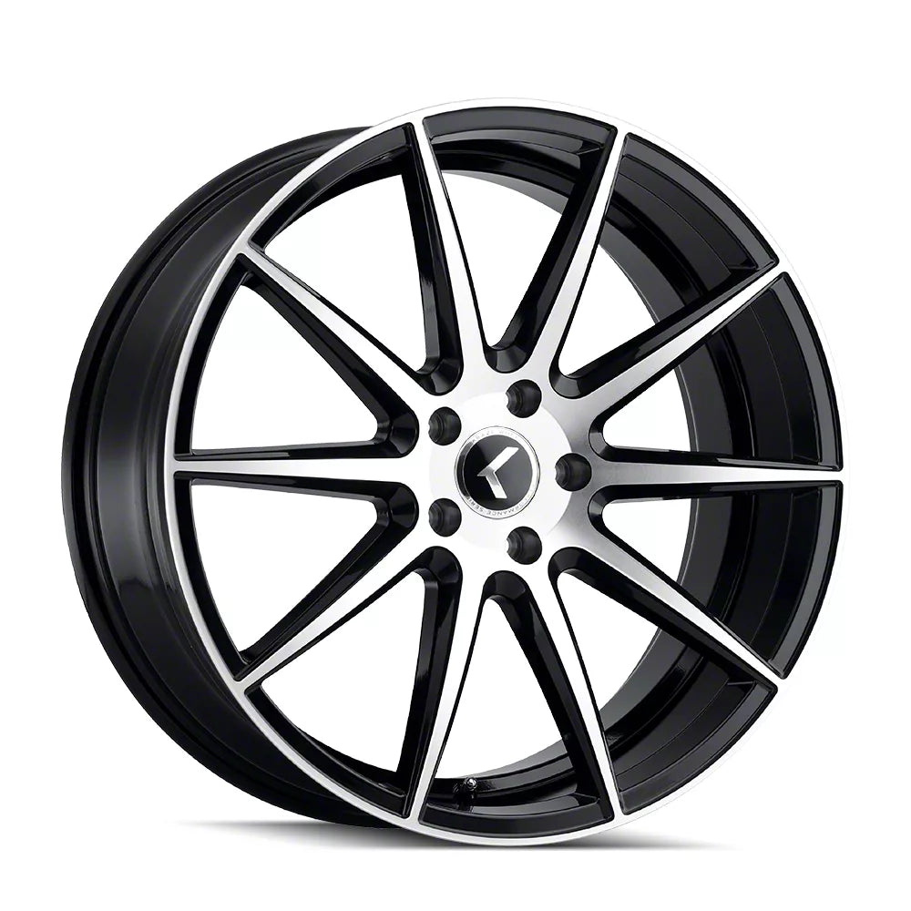 KRAZE COSMOS KR194 BLACK W MACHINED FACE 17X8 5-114.3 38MM 72.62MM