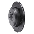 R1 10-12 Land Rover Range Rover Rear Right Drilled & Slotted Black Brake Rotor