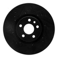 R1 16-17 Volvo XC60 Front Left Drilled & Slotted Black Brake Rotor