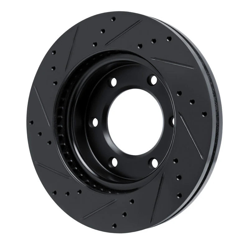 R1 19-25 Ford BRONCO Front Right Drilled & Slotted Black Brake Rotor
