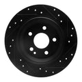 R1 03-12 Mercedes-Benz Sl600 Rear Left Drilled & Slotted Black Brake Rotor