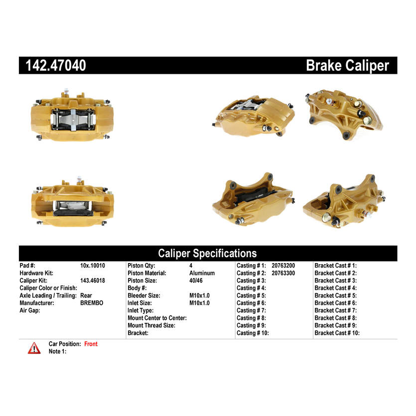 Centric 04-11 Subaru Impreza WRX/WRX STI Left Front Posi-Quiet Loaded Caliper