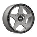 ~(30 lbs. 21X21X11)~ ALPINE 18x8 5x114.30 SATIN GRAY W/ BLACK LIP (38 mm)