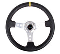 NRG Reinforced Suede Sport Steering Wheel 350mm / 3in Deep w/ Spooky Embroidery
