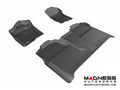 3D MAXpider 2007-2013 Chevrolet Silverado Crew Cab Kagu 1st & 2nd Row Floormats - Black