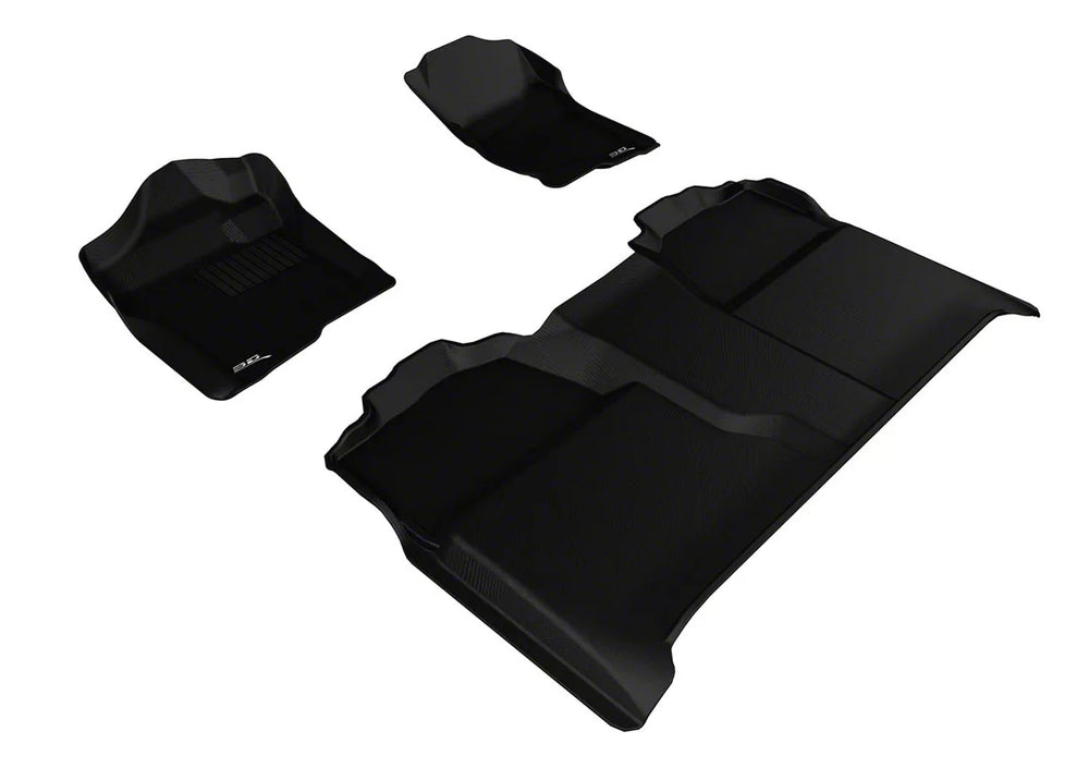 3D MAXpider 2007-2013 Chevrolet Silverado Crew Cab Kagu 1st 2nd Row Floormats - Black