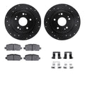 R1 E- Line Series Brake Rotor - D/S - Black w/ Ceramic Pads Hdw
