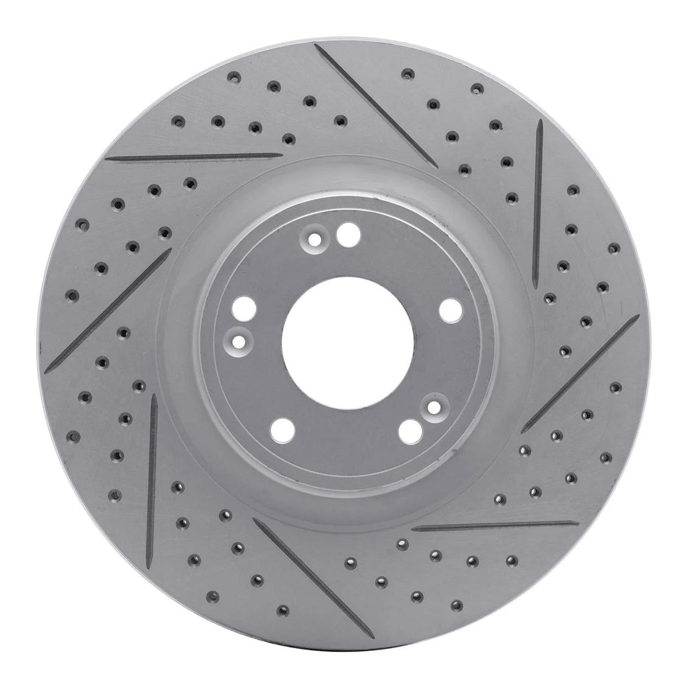 R1 09-14 Hyundai Genesis Sedan Front Right Drilled & Slotted Geoperformance Rotor