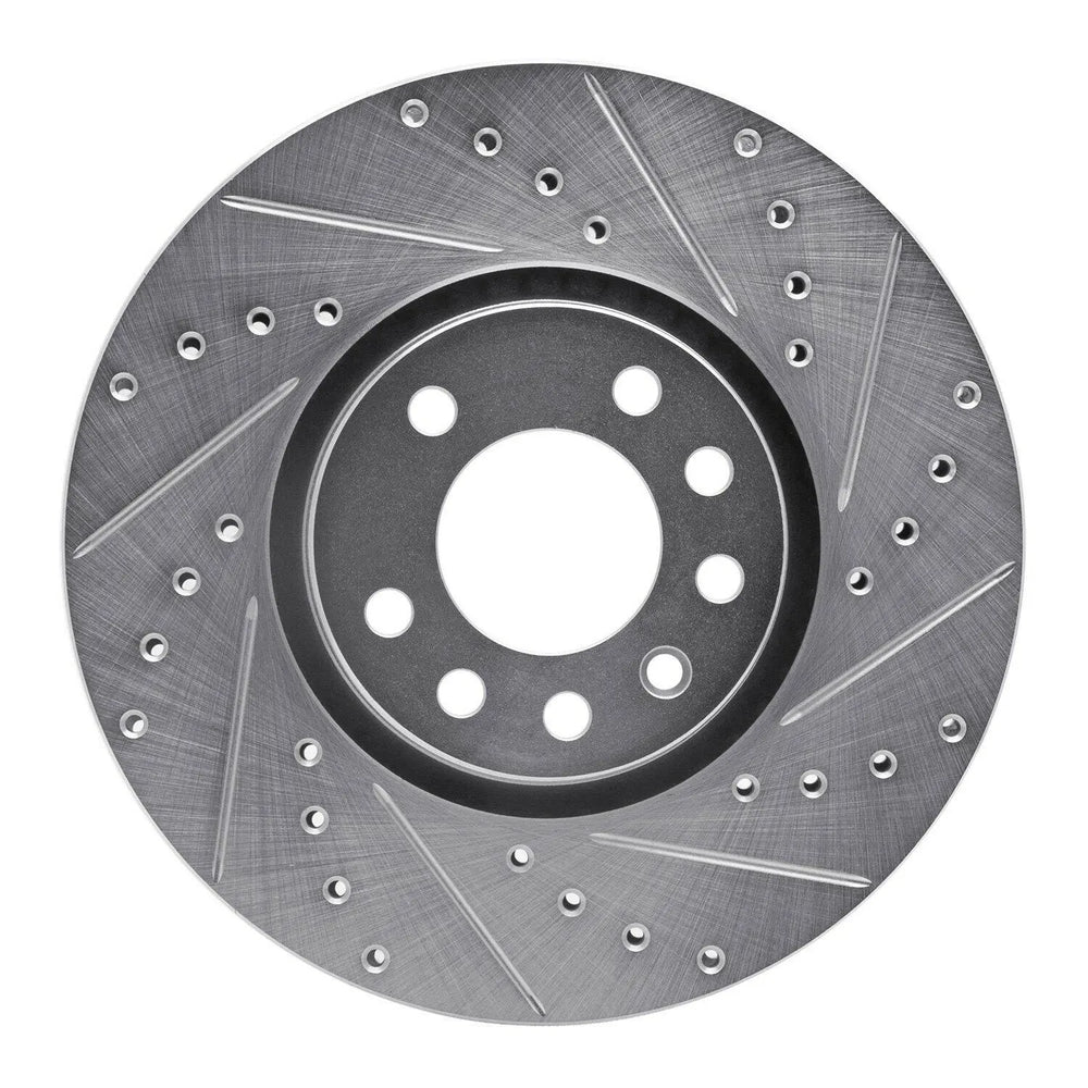R1 Concepts Brake Rotor Drilled and Slotted Silver Fits Saab 45903