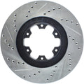 StopTech 98-03 Infiniti QX4/QX56 / 12/98-04 Nissan Pathfinder Slotted & Drilled Left Front Rotor