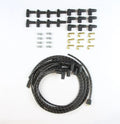 PLUG WIRE KIT 90D PLUG HEI/POINTS ENDS CUT TO FIT BLK W/WHITE TRACERS