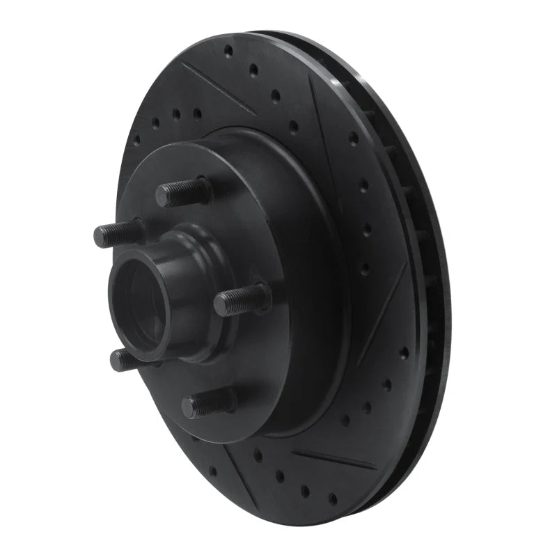 R1 88-91 Chevrolet C1500 Front Right Drilled & Slotted Black Brake Rotor