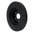 R1 14-25 Cadillac CTS Front Left Drilled & Slotted Black Brake Rotor