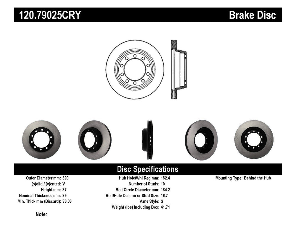 Centric Performance Brake Rotor