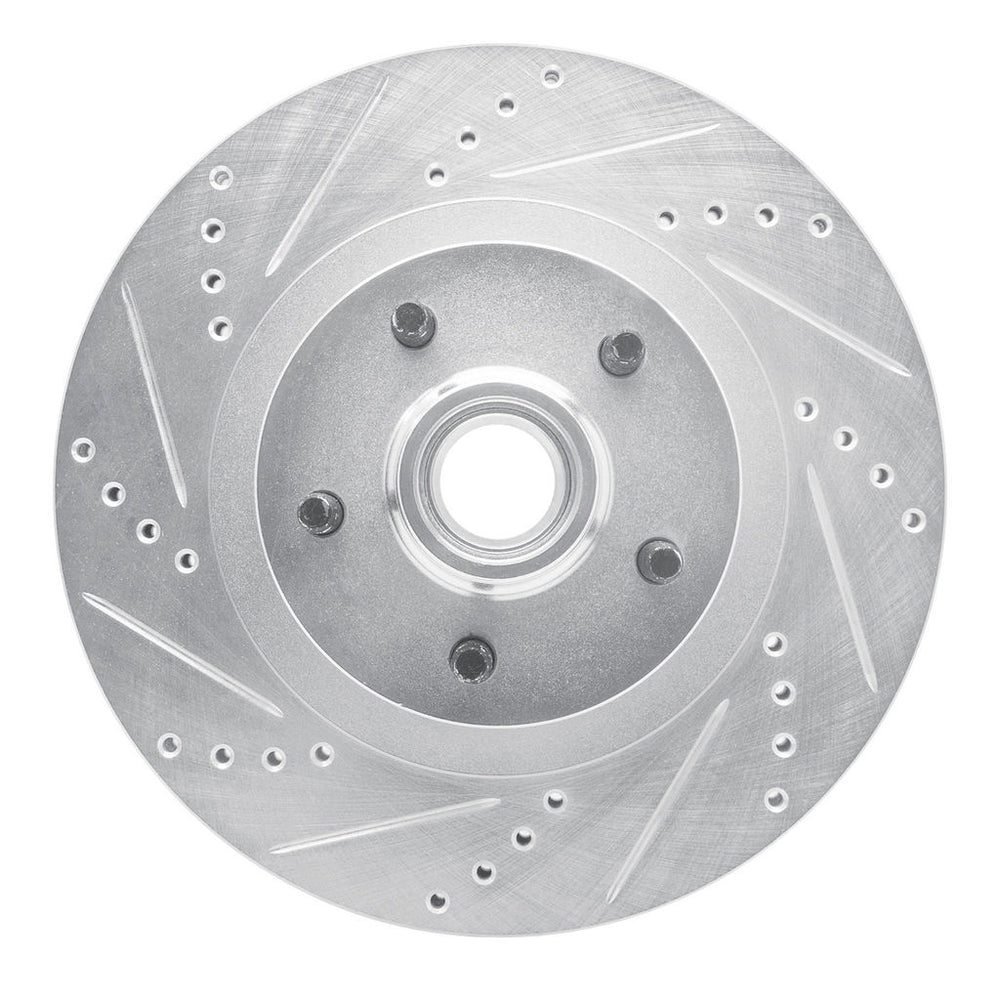 R1 01-05 Ford Explorer Sport Trac Front Left Drilled & Slotted Silver Brake Rotor