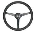 NRG Reinforced Stealth Wheel (380mm) 3 Spoke Center 1in Deep Dish - Perforated Leather Black Stitch