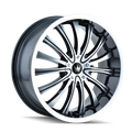 ~(34 lbs. 20X20X10)~ MAZZI 351 BLACK/MACHINED FACE/MACHINED LIP 18X7.5 5-100/5-114.3 40MM 72.62MM