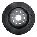 R1 07-21 Lexus LS460 Left Front Drilled Black Brake Rotor