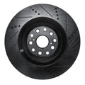 R1 07-21 Lexus LS460 Left Front Drilled Black Brake Rotor