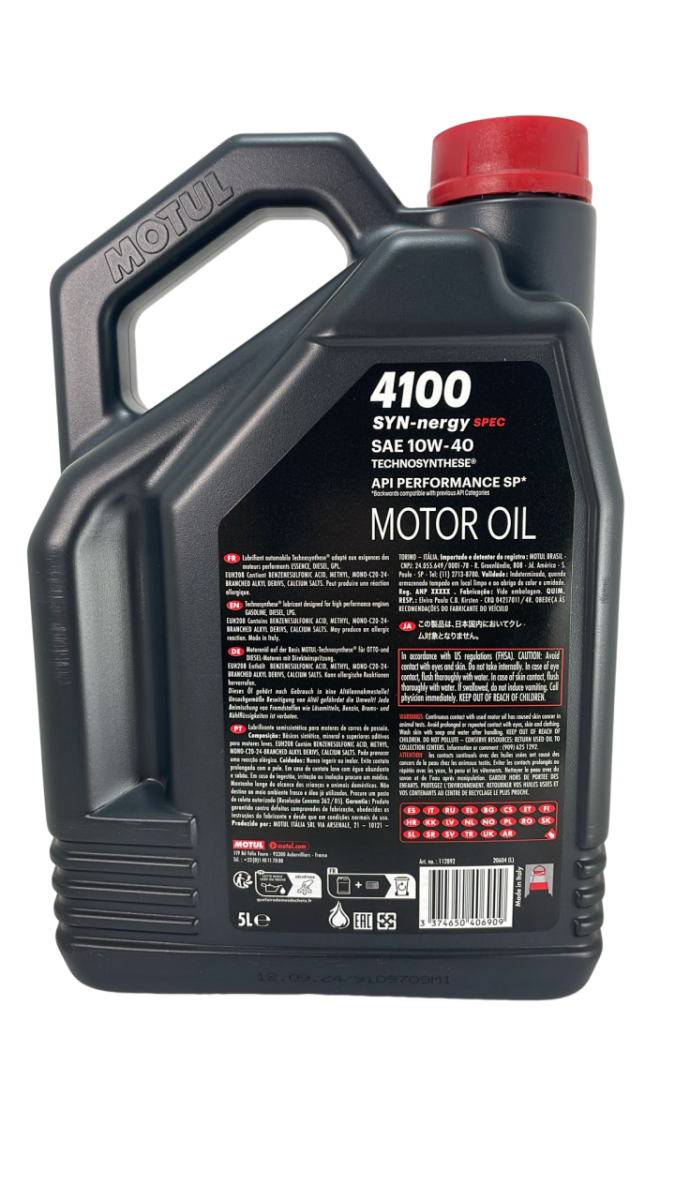 Motul 5L Engine Oil 4100 Syn-Nergy 10W40