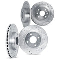 DFC 09-19 Fiat 500 Front & Rear Drilled & Slotted Silver Rotors