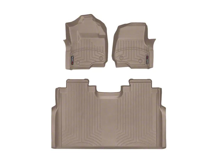 WeatherTech Tan Front and Rear Floorliners Fits -20-26 F-250 F-350 F-450 F-550 4510121-456974