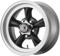 AMERICAN RACING VINTAGE VN105D 16X8 5X4.75 S-BLK MACH -12MM - VN1056861B