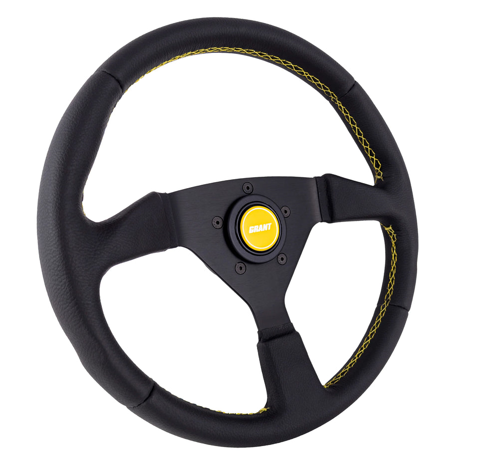 Steering Wheel 13.75in Wrapped w/Yellow