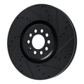 R1 04-06 Audi TT Quattro Right Front Drilled & Slotted Black Brake Rotor