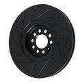 R1 04-06 Audi TT Quattro Right Front Drilled & Slotted Black Brake Rotor