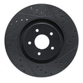 R1 2022-2025 Infiniti QX60 Front Right Drilled & Slotted Black Brake Rotor