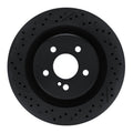 R1 08-15 Mercedes-Benz C63 AMG Rear Drilled & Slotted Black Brake Rotor
