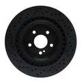 R1 08-15 Mercedes-Benz C63 AMG Rear Drilled & Slotted Black Brake Rotor